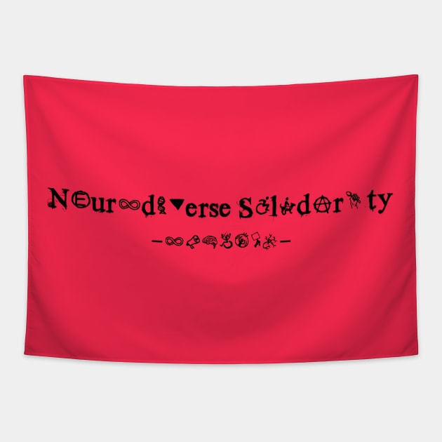 Neurodiverse Solidarity Text on light background Tapestry by LondonAutisticsStandingTogether
