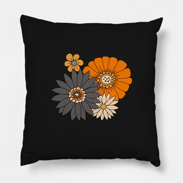 Retro Daisies - Halloween Pillow by latheandquill
