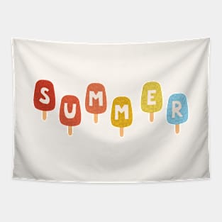 Colorful ICE CREAM STICKS with SUMMER Word Tapestry