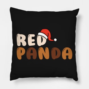 Christmas Red Panda Typography Pillow