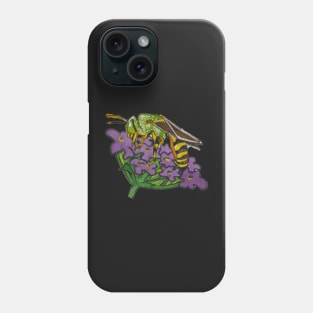 Halictid Bee on Flower Phone Case