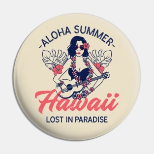 Aloha Summer Hawaii Hawaiian Paradise Hula Girl Pin
