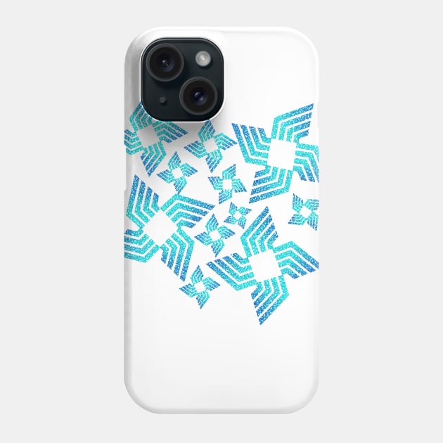 Blue Gradient Flower Pattern Phone Case by Heartfeltarts