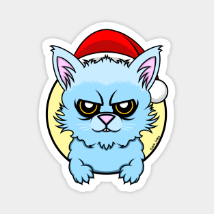 Bad Cat in a Christmas Hat Magnet