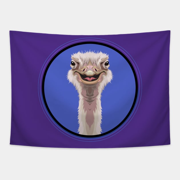 Ostrich Circle Tapestry by Peppermint Narwhal