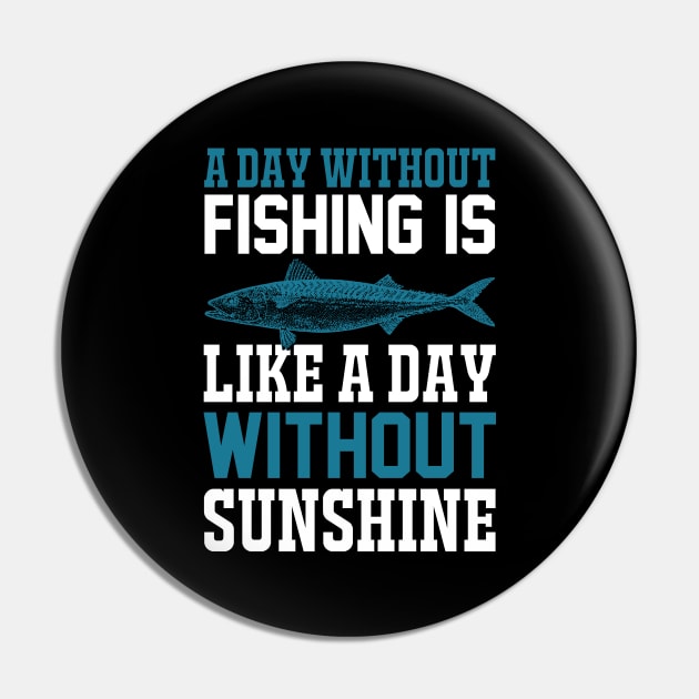 A Day Without Fishing Is Like A Day Without Sunshine Pin by CosmicCat