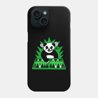 Funny panda play backgammon Phone Case