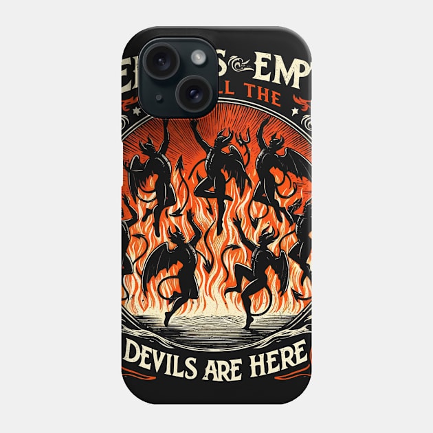 The Tempest - Hell is Empty - Vintage Distressed Phone Case by QuirkyInk