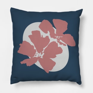 Minimalist mocha flowers on brown oval Pillow