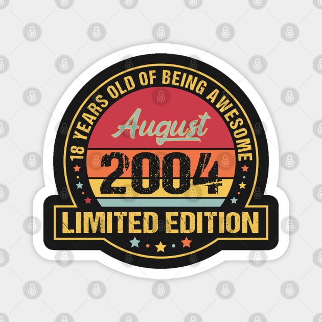 Birthday Born in August 2004 Vintage Magnet by Zakzouk-store