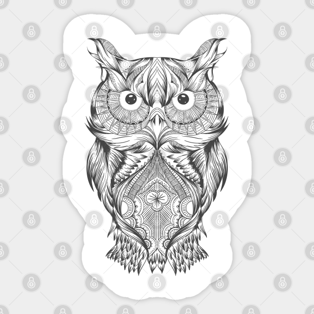 the owl tattoo outline - The Owl Tattoo Design - Sticker | TeePublic the owl tattoo outline - The Owl Tattoo Design - Sticker | TeePublic