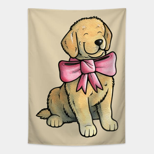 Golden Retriever Puppy Tapestry by animalartbyjess