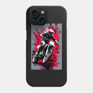 Dirt Bike With Red and Black Paint Splash Design Phone Case