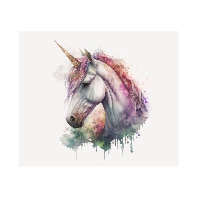 Unicorn Watercolour Painting by TheArtfulAI