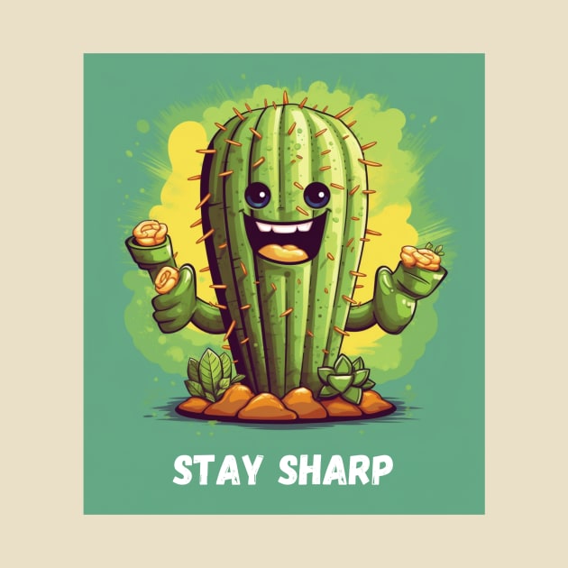 Stay Sharp - Cactus Art by HEXKING