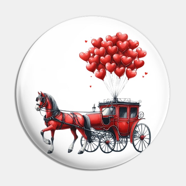 Valentine Horse carriage Pin by Chromatic Fusion Studio