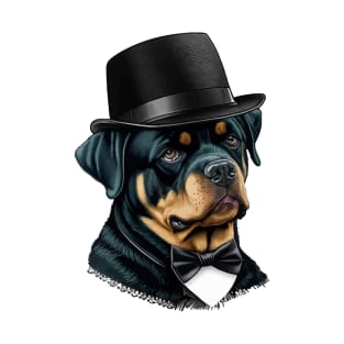 Rottweiler Funny Top Hat T-Shirt