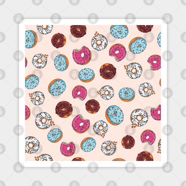 Donut Pattern Magnet by okpinsArtDesign