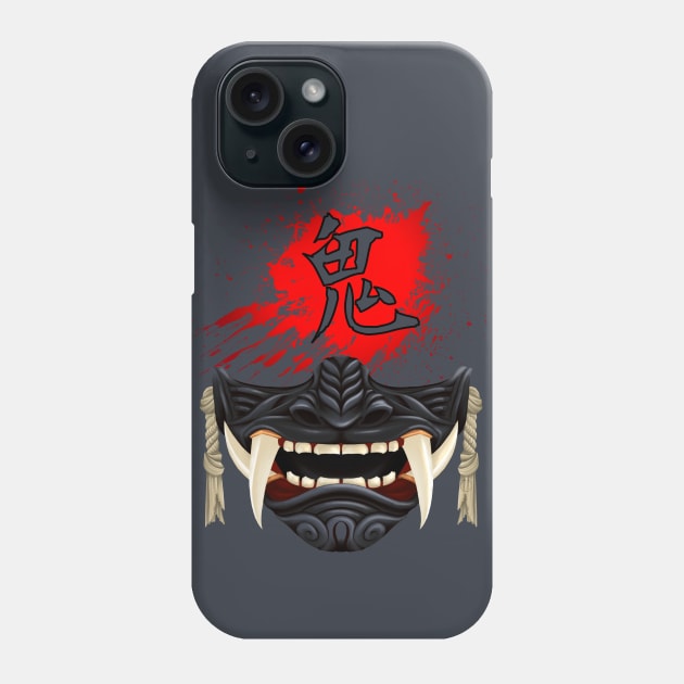 Black Oni Mask - ゴート・オブ・ツシマ - Ghost of Tsushima Demon Mask Phone Case by SamInJapan