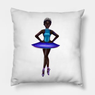 Ballerina Noor #4 - beautiful  black ballerina with corn rows Pillow