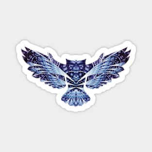 Artistic Fractal Blue Owl Magnet