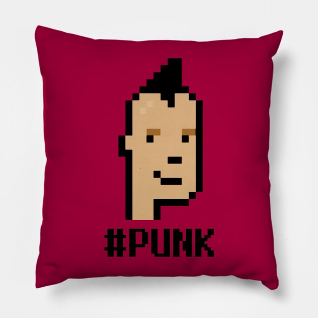 #PUNK (CryptoPunk) Pillow by Rules of the mind