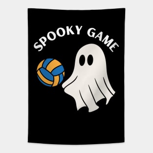 Spooky game, ghost playing Volleyball. Halloween Tapestry