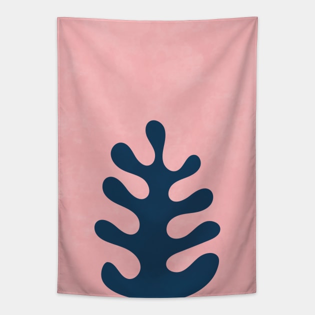 Abstract Shape Botanical Plant Pink, Scandi Artwork Tapestry by Colorable