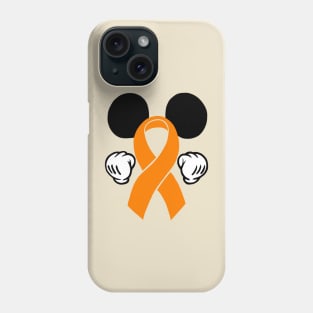 Mouse Ears Awareness Ribbon (Orange) Phone Case