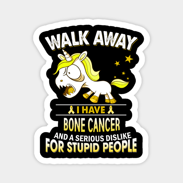 funny bone cancer grumpy unicorn warrior Magnet by TeesCircle