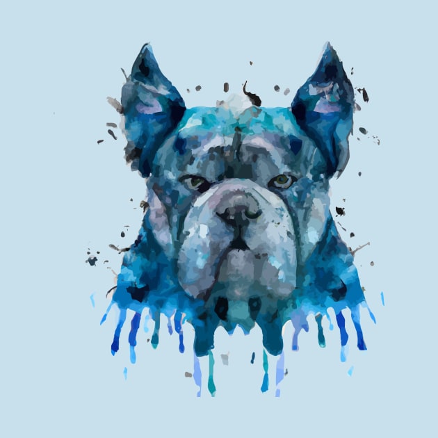 Alapaha Blue Blood Bulldog Watercolor by Furrban