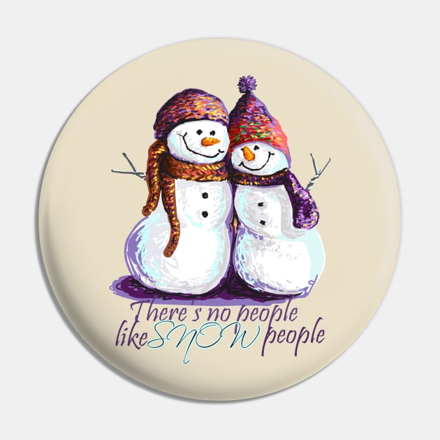 Happy Snow People Pin by ElephantShoe