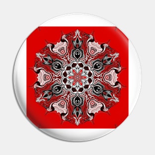 Kaleidoscope red flower Pin