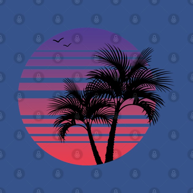 Synthwave - Vaporwave - California - Florida - 80s - Purple & Pink by Anoncactusart