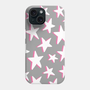 White and Pink Stars Pattern Phone Case