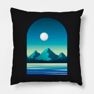 Mountain Lake Sticker, For Norway lovers, Moon Pillow