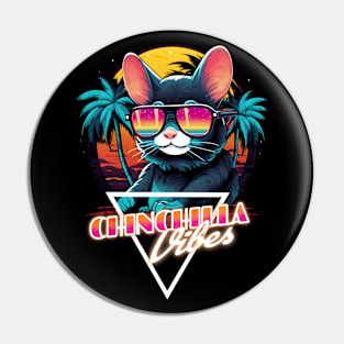 Retro Wave Chinchilla Vibes Pin