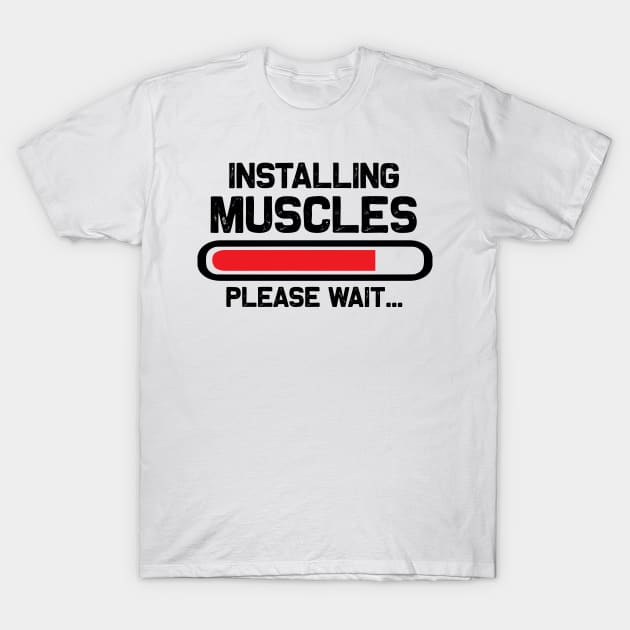 Installing muscles t-shirt