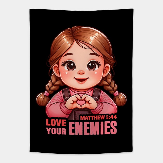 Matthew 5:44 Love Your Enemies Tapestry by Plushism