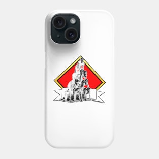 Sport at stadium performace human pyramid with young athletes Phone Case