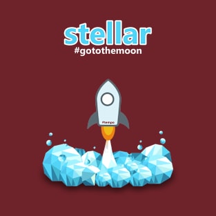 Stellar go to the Moon T-Shirt XLM Crypto Currency Tee T-Shirt