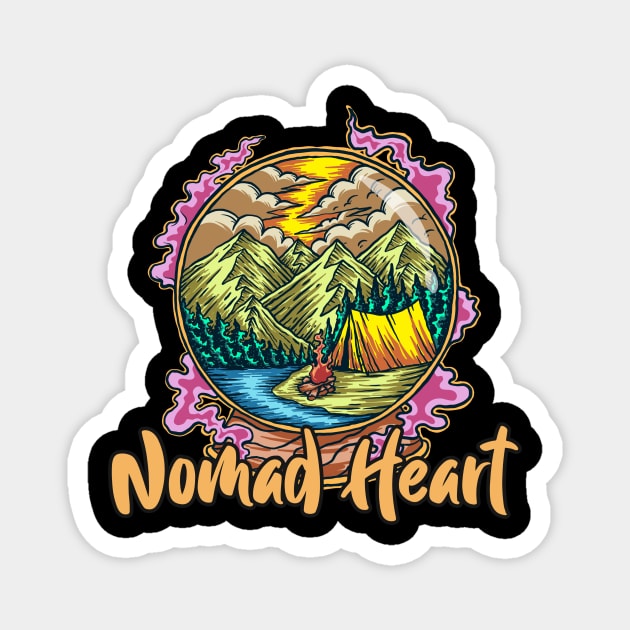 Nomad Heart Wanderlust Hiking Magnet by Art Deck