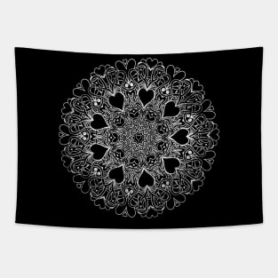 Symmetric Hearts - Mandala Design Tapestry