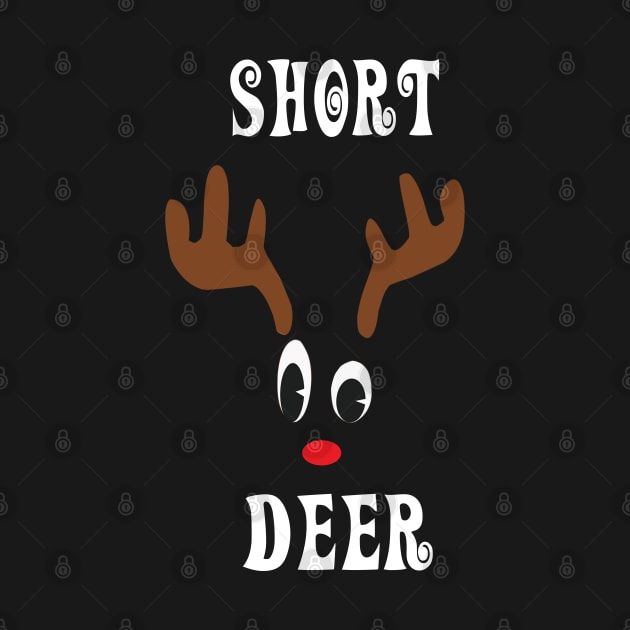 Short Reindeer Deer Red nosed Christmas Deer Hunting Hobbies Interests by familycuteycom