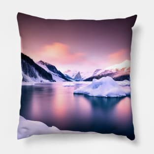 Ice Mountains in Winter Pillow