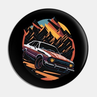 Vintage muscle car retro design Pin