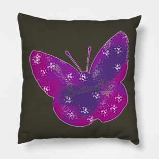 Purple Watercolor Butterfly Art T-shirt Pillow