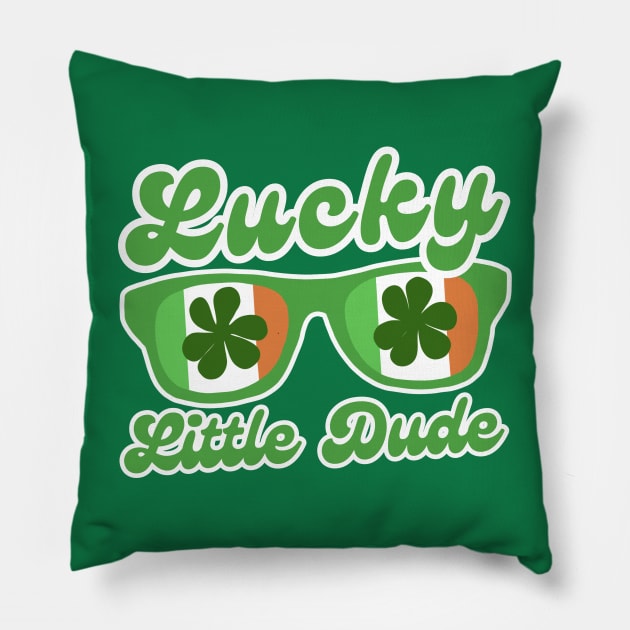 Lucky Little Dude Funny St Patricks Day Pillow by Illustradise