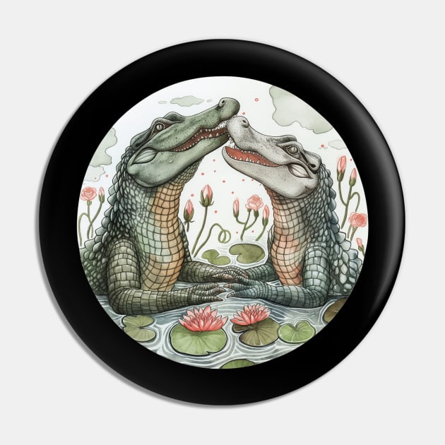 Alligator Lover Design Pin by Mary_Momerwids