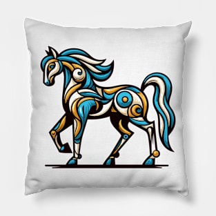 Horse illustration. Illustration of a horse in cubism style Pillow